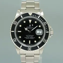MINT Rolex Submariner Date 16800 Steel Black 40mm Oyster Watch Box