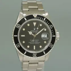 MINT Rolex Submariner Date 16800 Steel Black 40mm Oyster Watch Box