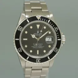 MINT Rolex Submariner Date 16800 Steel Black 40mm Oyster Watch Box