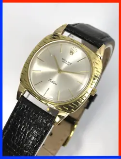 ROLEX CELLINI 18K SOLID GOLD REF 3735 MANUAL WIND WITH CUSTOM LUGS