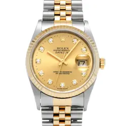 ROLEX DATEJUST 16233G CHAMPAGNE/DIAMOND WATCH 671403