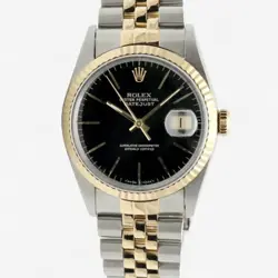 ROLEX DATEJUST 36 BLACK DIAL MEN’S COMBI WATCH 16233 1995 138161438