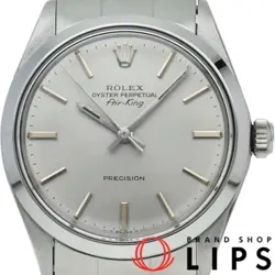 ROLEX AIR KING ANTIQUE AIR KING 5500(2) SS MEN WATCH SILVER FINISHED 1966 USED