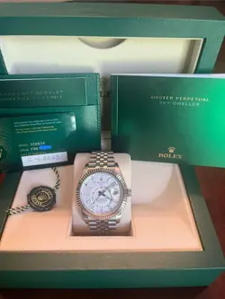 ROLEX SKY-DWELLER 326934 SILVER JUBILEE BRACELET WITH SILVER BEZEL