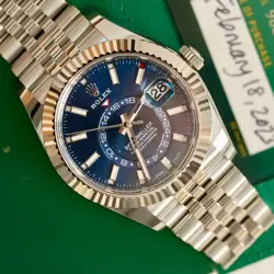 ROLEX SKY-DWELLER 326934 SILVER JUBILEE BRACELET WITH SILVER BEZEL