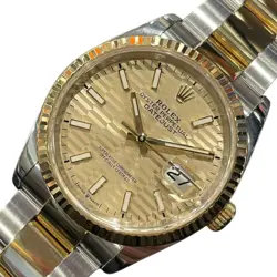 USED ROLEX DATEJUST 36 FLUTED MOTIF 126233 GOLD MEN'S WATCH #6189