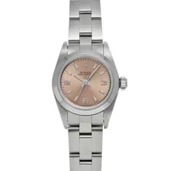 USED ROLEX OYSTER PERPETUAL 67180 PINK CASE SIZE 24×24MM LADIES WATCH #6149