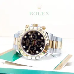ROLEX 40MM BLACK DIAMONDS 2 TONE DAYTONA REF: 116523 (2016)