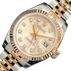 USED ROLEX DATEJUST 26 179171G PINK CASE SIZE 26MM X 26MM LADIES WATCH #61159