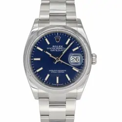 USED ROLEX DATEJUST 36 126200 BLUE CASE SIZE 36MM MEN'S WATCH #65149