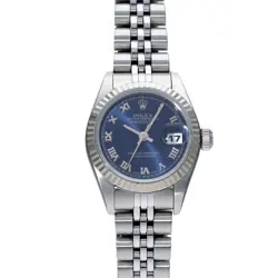 USED ROLEX DATEJUST 69174 BLUE CASE SIZE 26×26MM LADIES WATCH #62459
