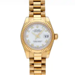 USED ROLEX DATEJUST 179178 WHITE CASE SIZE 26×26MM LADIES WATCH #6129