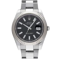 USED ROLEX DATEJUST II 116334 BLACK CASE SIZE 41×41MM MEN'S WATCH #61159