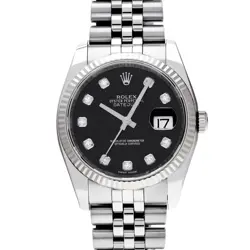USED ROLEX DATEJUST 116234G BLACK CASE SIZE 36×36MM MEN'S WATCH #61119
