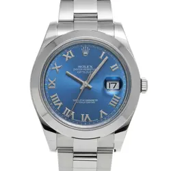 USED ROLEX DATEJUST II 116300 BLUE CASE SIZE 41×41MM MEN'S WATCH #61129