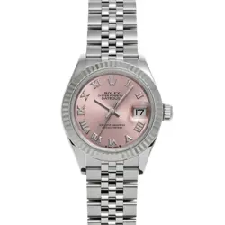 USED ROLEX LADY DATEJUST 28 279174 PINK CASE SIZE 28×28MM LADIES WATCH #62249
