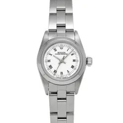 USED ROLEX OYSTER PERPETUAL 67180 WHITE CASE SIZE 24×24MM LADIES WATCH #6249