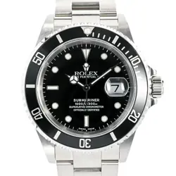 USED ROLEX SUBMARINER 16610 BLACK CASE SIZE 40MM MEN'S WATCH #63909