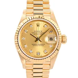 USED ROLEX DATEJUST 79178G YELLOW CASE SIZE 26MM LADIES WATCH #6129