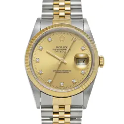 USED ROLEX DATEJUST 16233G CASE SIZE 36×36MM MEN'S WATCH #64559