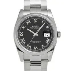 USED ROLEX DATEJUST 116200 BLACK CASE SIZE 36×36MM MEN'S WATCH #61249