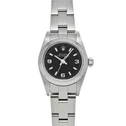 USED ROLEX Oyster Perpetual 76080 Black Case Size 24×24mm Ladies Watch #6199