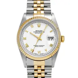 USED ROLEX DATEJUST 16233 WHITE CASE SIZE 36×36MM MEN'S WATCH #691519