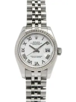 USED ROLEX DATEJUST 179174 WHITE CASE SIZE 26MM LADIES WATCH #66469