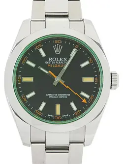 USED ROLEX MILGAUSS GREEN GLASS 116400GV BLACK MEN'S WATCH #61239