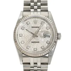 USED ROLEX 16234G SILVER MEN'S WATCH #64239
