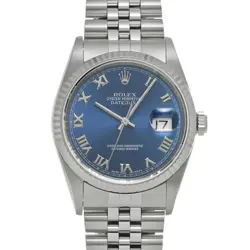 USED ROLEX DATEJUST 16234 BLUE CASE SIZE 36×36MM MEN'S WATCH #671109