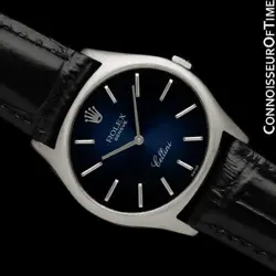 1974 ROLEX CELLINI VINTAGE MENS 18K WHITE GOLD TV WATCH - MINT WITH WARRANTY