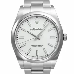 USED ROLEX OYSTER PERPETUAL 114300 WHITE MEN'S WATCH #6279
