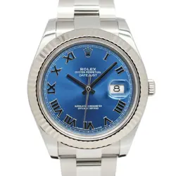 USED ROLEX DATEJUST 41 116334 BLUE MEN'S WATCH #62159