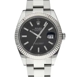 ROLEX  DATEJUST 41 126334 RANDOM SERIAL BRIGHT BLACK WRISTWATCH R45_0609