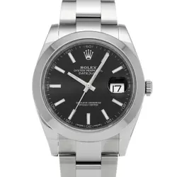 ROLEX 6/11  DATEJUST 41 126300 RANDOM SERIAL BRIGHT BLACK WRISTWATCH R45_0609