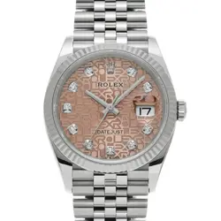 ROLEX 6/11  DATEJUST 36 126234G RANDOM SERIAL ROSE COLOR COMPUTER/DIAMOND WRISTW