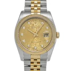 ROLEX 6/11  DATEJUST 116233G NUMBER D 2005 MANUFACTURED CHAMPAGNE COMPUTER/DIAMO