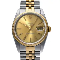 ROLEX 6/11  DATEJUST 16233 E NUMBER 1990 MANUFACTURED CHAMPAGNE WATCH WRISTWATCH
