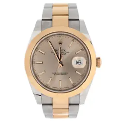 ROLEX OYSTER PERPETUAL DATEJUST AUTOMATIC WATCH STAINLESS STEEL AND ROSE GOLD 41
