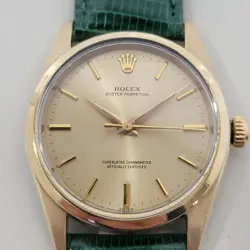 ROLEX OYSTER PERPETUAL 1014 34MM GOLD CAPPED MENS AUTOMATIC 1960S VINTAGE RA541B