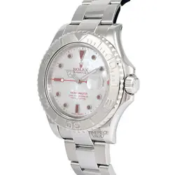 Rolex Yacht-Master 116622 Steel Rolesium 40mm White MOP Ruby Dial Platinum Bezel