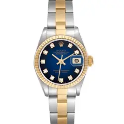 ROLEX DATEJUST STEEL YELLOW GOLD VIGNETTE DIAMOND DIAL LADIES WATCH 69173