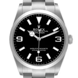ROLEX EXPLORER I 36MM BLACK DIAL STEEL MENS WATCH 124270 UNWORN