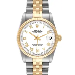 ROLEX DATEJUST 31 MIDSIZE STEEL YELLOW GOLD ROMAN DIAL LADIES WATCH 68273