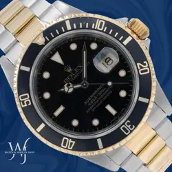 ROLEX SUBMARINER 16613 40MM TWO TONE BLACK DIAL & INSERT GOLD BEZEL OYSTER BAND
