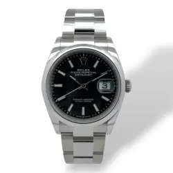 ROLEX 126200 36MM DATEJUST BLACK DIAL, DOMED BEZEL, OYSTER BRACELET, FULL SET