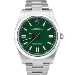 NEW 2025 PAPERS ROLEX OYSTER PERPETUAL 41 GREEN STAINLESS WATCH 41MM 124300 BOX
