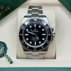 ROLEX SUBMARINER BLACK 114060 NO DATE 2018 COMPLETE SET STAINLESS STEEL CERAMIC