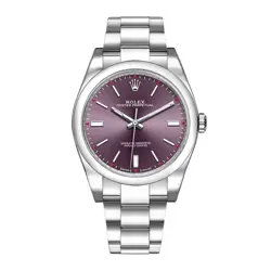 Rolex Oyster Perpetual 41 Watch 41MM Purple Index Hour Markers Dial Stainless...